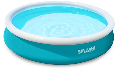 SPLASH! 8ft Inflatable Swimming Pool - Quick Set Inflatable Pool Garden with Double Vinyl Wall, Hose Adaptor, Safety Valve & Repair Patches - Outdoor Paddling Pool for Kids and Adults