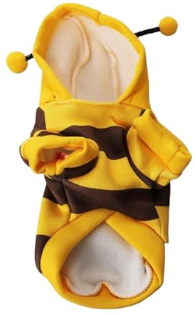 Costume da ape per cane, adorabile felpa con cappuccio per animali domestici, perfetto per cani di piccola e media taglia, divertente vestito cosplay per Halloween e feste di Natale, costume