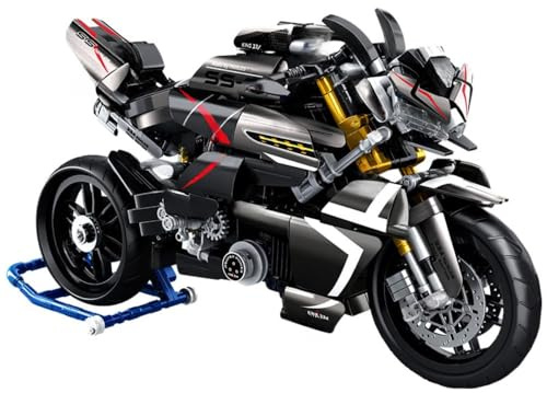 JUCYJULY Kit de Bloc de Construction Moto pour Suzuki B-King, 1056 Pièces MOC Jeux de Construction Brique Moto Modèle, Maquette de Technic Techniques pour Adultes Cadeau Jouet (672007)