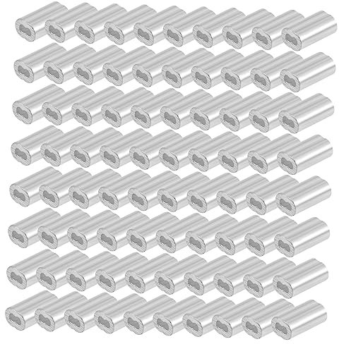 Ciieeo 100stücke Aluminiumhülse Für Drahtseil Robuste Aluminium Crimpschlaufenhülse Einfach Zu Crimpende Drahtseilbeschläge Langlebige Aluminiumhülse