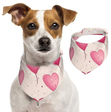 Generic Dreieckstuch für Haustiere, niedliches Hundehalstuch, verstellbar, mit Druckknöpfen, für Hunde, Welpen, Katzen, Rosa