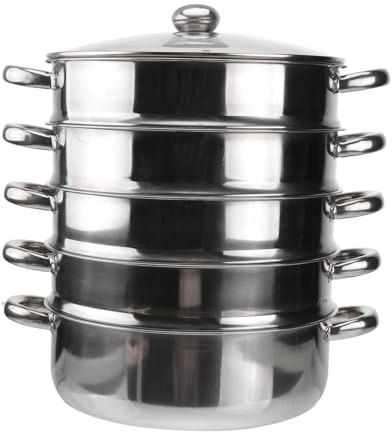 FUNOMOCYA Olla de Sopa Multifuncional Inoxidable con Vaporera de Práctica y Espaciosa para Cocinar Soups y Alimentos al Vapor