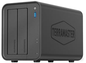 TERRAMASTER F2-425 2-Bay NAS Storage - Intel x86 Quad-Core CPU, 4GB RAM, 2.5GbE LAN, Network Attached Storage Multimedia Server for Home Users (Diskless)