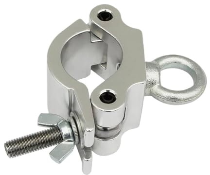 10er-Packung Traversenklemmen aus Aluminiumlegierung mit Ringschraube – 200 kg Tragkraft for 48–50 mm Rohre/Schläuche (Klemme for Bühnenbeleuchtung)(Silver color)