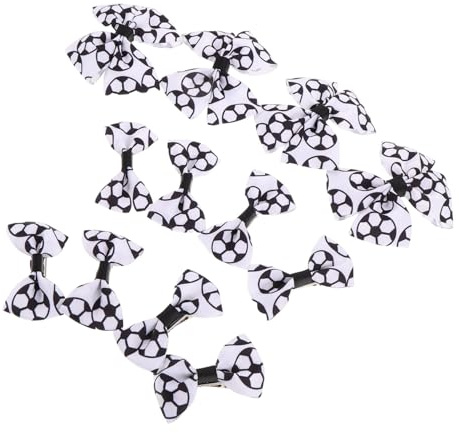 HEALSOPTHY 12piezas Pinzas Pelo de Fútbol Forma de Balón para Niñas Pinzas Lazos de Cinta Accesorios de Peinado para Fiestas y Ocasiones Especiales