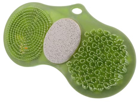 ZUNOXAZ Exfolierande Fotborste med Pimpsten Skrubbmatta för Dusch Golv Halkfri Fotvårdsmatta med Sugproppar för Borttagning av Död och i Badrum Lätt Färg