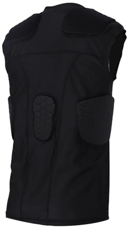 CHICIRIS Padded Compression Shirt, Quick Drying Impact Sleeveless Vest with Rib Protectors for Youth Baseball Football (XL)