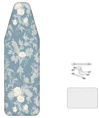 yazilan Copriasse da Stiro in Puro Cotone, Eccezionale permeabilità al Vapore, 150x60 Cm, Ispessito - Design 2 in 1, con 4 Chiusure, Copriasse di Ricambio per Assi da Stiro di Grandi Dimensioni