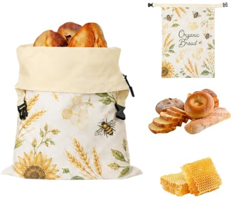 La Maison de Louise Sac a Pain,Sac à Pain La Maison de Louise,Sac à Pain en Cire d'Abeille Réutilisable,Sac de Conservation en Coton Naturel 43×33cm,Réutilisation,Conservation Longue Durée