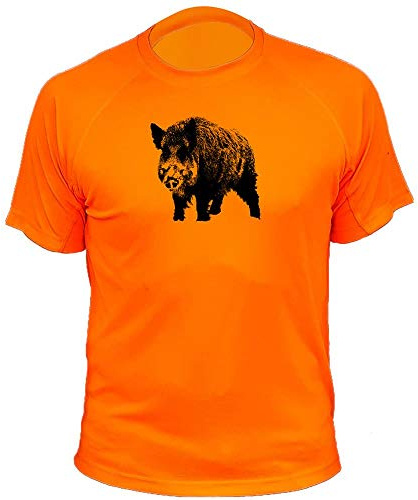 T-Shirt, Jagd, Wildschweine, Geschenkidee für Jäger Gr. XL, Orange