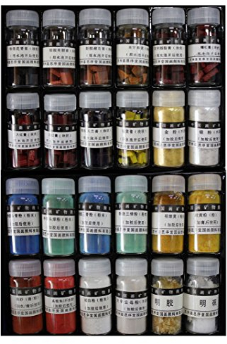 Easyou Jiangsixu Tang Traditional Professional Chinese Painting Color Powder Pigment Made from Natrual Mineral and Plant 5g(0.18oz) x24colors