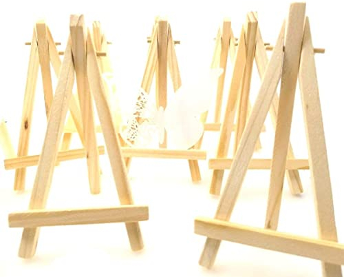 JZK® 10 x Mini Little Small Wood Chalkboard Display Easel Party Sign Photo memo Holder Place Card Name Card Table Number Holder Stand for Wedding Birthday Baby Shower Party & bar Table Setting