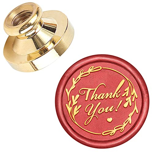 CRASPIRE Wax Seal Stamp Head Vielen Dank, Abnehmbare Versiegelung Messing Stempelkopf Für Kreative Geschenkumschläge Einladungskarten Dekoration