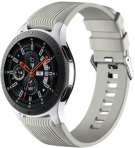 Mastten 22mm Silicone Strap Compatible With Samsung Galaxy Watch 46mm /Galaxy Watch 3 45mm /Gear S3 Frontier/Classic, Soft Silicone Sport Wristband Replacement Straps For Men Women
