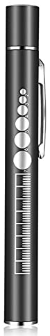 Uadme Diagnostic Medical Penlight Pen Torch, USB Rechargeable Reusable LED Pen Light with Pupil Gauge and Pocket Clip for Home Outdoor Doctor Nurse EMT Emergency