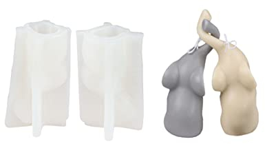 Xidmold 2 Stücke Elefant Silikonform, 3D Elefant Tier Kerzenform Seifenform, Elefant Silikon Backform Kuchenform für Fondant, Tortendeko, Schokolade, Seife, Sojawachs Kerzen, Handwerk (Klein)