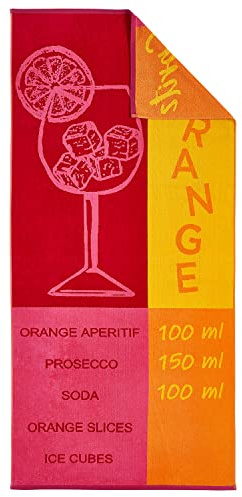 Dyckhoff Velours Strandtuch Aperitif, 100% Baumwolle, 480g/m², Badetuch/Duschtuch 80 x 180 cm, 0875148750
