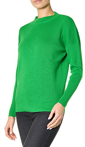 goldenpoint Damen Ajour-Pullover Lange Ärmel, Farbe Grün, Größe S