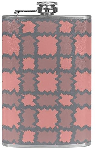 Flasque avec entonnoir Flacons personnalisés,réseau d'art abstrait moderne,Petit flacon portatif en acier inoxydable pour l'alcool