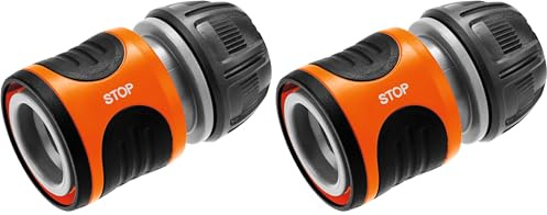 Gardena Conector, Noir/Orange, 13 mm (1/2) et 15 mm (5/8) (Lot de 2)
