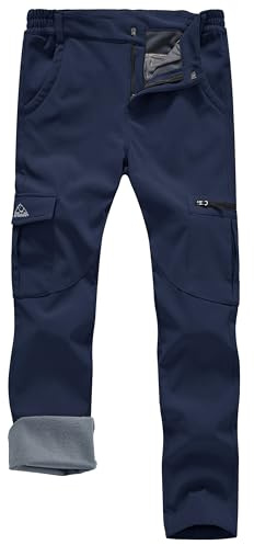 Rdruko - Pantalons imperméables en softshell pour femmes - Pantalons d’hiver chauds avec doublure en polaire - Pantalons cargo décontractés pour la marche, la randonnée, le ski et le travail en