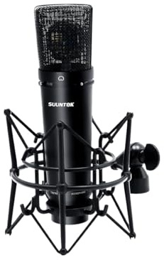 SUUNTOK XLR-Mikrofon, professionelles Kondensatormikrofon mit 34 mm großer Membran, Nierencharakteristik, Studio-Aufnahmemikrofon, Computer, Gaming-PC, TM87KB Mikrofon-Kit für Singen, Podcasting