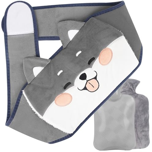 Hot Water Bottle Belt, Wearable Warm Hot Water Bottle with Waist Cover Hot Water Bag with Soft Cover Hot Water Bottles for Neck and Shoulder, Back, Legs Pain Relief and Warm