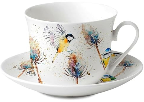 Roy Kirkham Jumbotasse & Untertasse Birds & Teasels - 0,4l