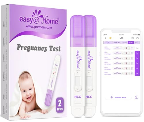 Easy@Home Schwangerschaftstest Frühtest Frühschwangerschaftstest: Ultra Empfindlich Pregnancy Test 10 mIU/ml - Zuverlässiger Frühtest Schwangerschaft mit hoher Genauigkeit (1 stück (2er Pack))