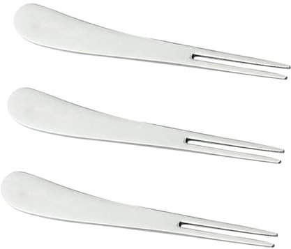 Cabilock 3 Piezas tenedores de fruta de acero inoxidable tenedores de postre tenedores de 2 puntas tenedores de aperitivo tenedor de frutas tenedor de postre