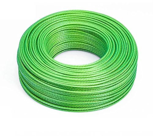 LIUCHUCHU Stahlseil 100 Meter Vinyl beschichtete Stahldrahtseilkabel und 2pcs Klemmrostprob for Schnur hängende Wäscheleinenständerschuppen Drahtseil(Größe:Diameter 2 mm)