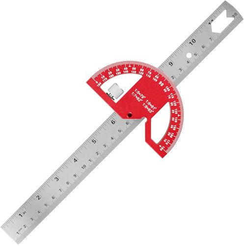 Winkelmesser Winkelmesser Metall 0-180 Edelstahl Winkelmesser Universal-Winkelmesser Mit Skala Lineal Winkelmesser Digital Für Schule Tischler Diy Malerei Zeichnung Anzeichnen (12 Zoll)