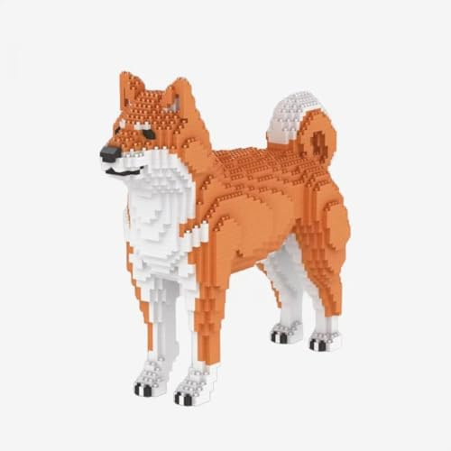 BlueBrixx Shiba Inu Diamond Blocks, 2376 Bausteine, Displaymodell | Canis lupus familiaris, rotes Fell mit Urajiro, eingerollte Rute, spitze Ohren, für Hundeliebhaber, 107578 (Zeichenzahl: 106)