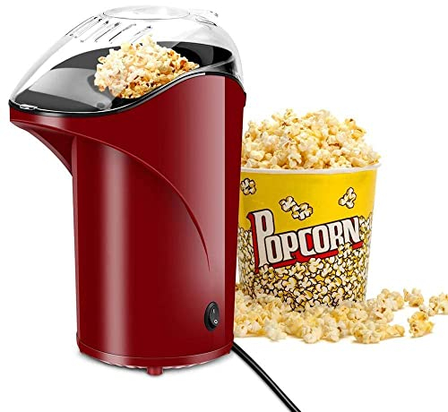 UQACHG Machine à Pop-Corn Uniforme, 1000W, Machine à Pop-Corn à Air Chaud, glissière Pop-Up, Bol à Pop-Corn sans Huile, pour la Maison et Les Enfants