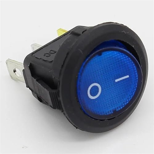 Interrupteur à bascule rond for éclairage de bateau, 220V, interrupteur à bascule, commandes électriques marche/arrêt, 4 pièces(Blue)