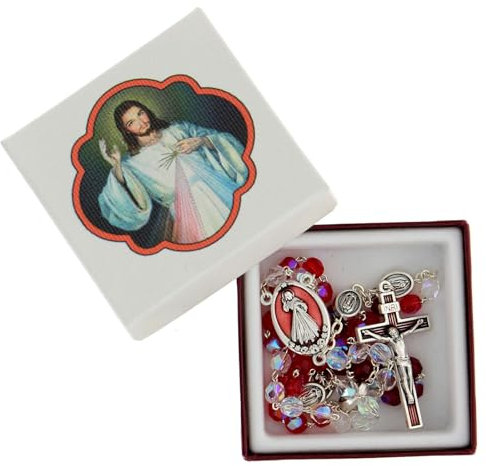 Rosenkranz des Barmherzigen Jesus mit 6 mm Kristallperlen