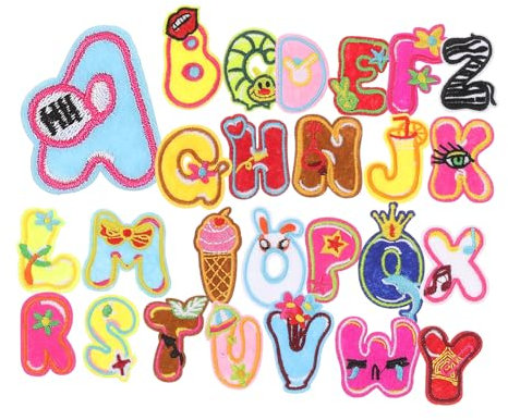 SEWACC 26stücke Aufnäher Zum Aufbügeln Teiliges Buchstaben-patches Für Textilien Selbstklebend Dekorationen Für Kleidung Hosen Und Rucksäcke Bequem Und Stilvoll