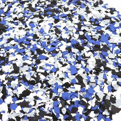 ONTWIE 900 G / 2 LB Blend Decorative Color Chips Concrete Floor Coatings Decorative Paint Flakes for Garage Floor Paint Interior Exterior Floors House Paint Black/Gray Blue/Royal Blue/White