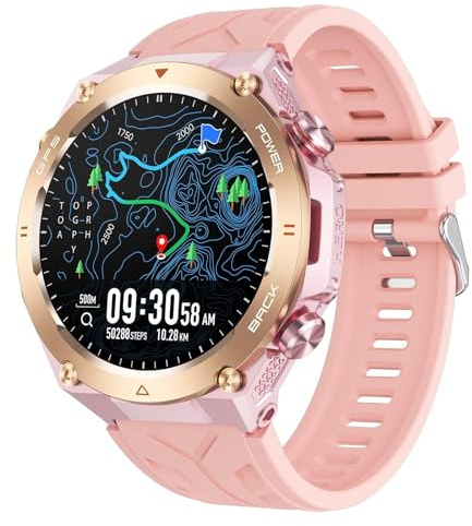 GPS Smartwatch Herren Barometer Militär Uhr Kompass Höhenmesser Outdoor Sportuhr Fitnessuhr Telefonfunktion Gesundheitsuhr Blutdruck Pulsuhr Schrittzähler Laufuhr Aktivitätstracker Military Watch