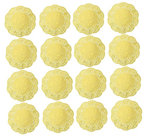 FELTECHELECTR 100stücke Ölabsorbierende Papierunterlagen Aus Spitze Für Kuchenverpackung Runde Doilies Für Hochzeiten Partys Und Desserts