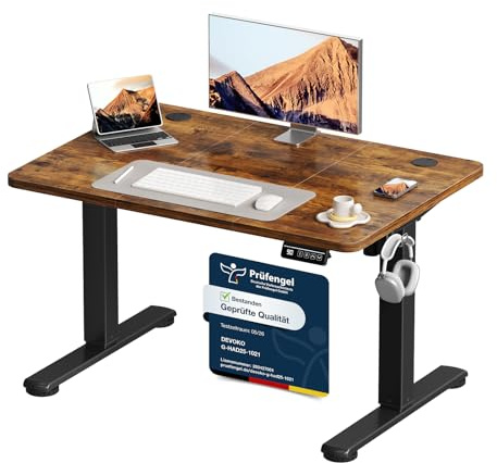 Devoko Elektrisch Höhenverstellbarer Schreibtisch 100 x 60cm,Braun