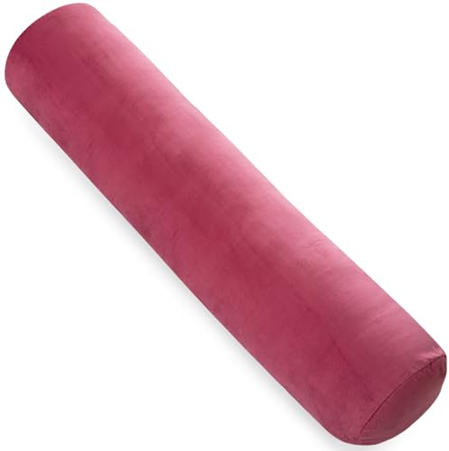 AS AWESLING Body Pillow for Adults, Full BodyPilllow for sleeping, Long Round Cervical Pillow, Bolster Pillow, Side Sleeper BodyPillow with Cover (RED, 120 x 20 CM)