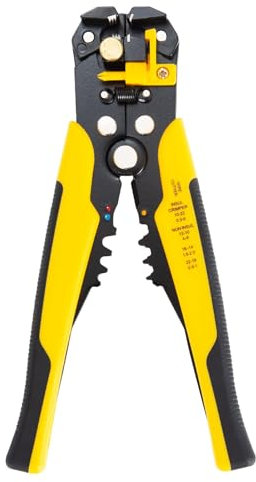 Pinza Spelafili Automatica, 3 in 1 Pinza da Taglio, Spelatura e Crimpatrice per Capicorda Isolato e Non Isolato, utilizzato per Cavi con Diametro di 0.2-6mm²/24-10 AWG