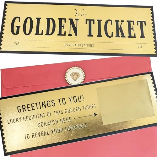 the lazy panda card company Set mit zwei luxuriösen goldenen Rubbelkarten – echte Goldfolie und Holzsiegel, ideal für einen Geburtstag