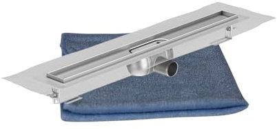 BADfabrik24 ACO ShowerDrain C Rinnenkörper 68,5 cm – ohne Aufkantung – Einbauhöhe 8–12,8 cm – Edelstahl-Duschrinne inkl. Mikrofasertuch – flach, hygienisch & montagefreundlich