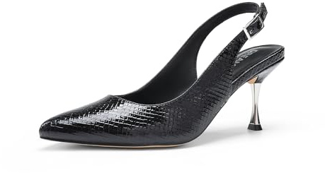 DREAM PAIRS Damklackar Slingback Stilettopumps Skor Spetsig Stängd Tå Kitten Heels Klänning Brud Elegant Bröllop Sexig Fest, 38 EU
