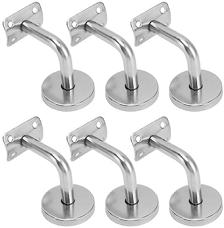 6 PCS Saquetas de pasamanos de escalera de acero inoxidable soportes de riel manual para la barandilla para escaleras para escaleras, hardware de escalera