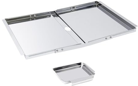 MagiDeal Bandeja recolectora de Grasa con Bandeja para Parrilla de Barbacoa, de Goteo de Acero Inoxidable para Modelos de Parrilla de Gas para césped,