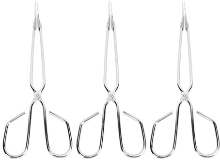 Ejoyous Pinces à Griller, Pinces à Ciseaux à Prise Confortable en Fer 12 Pièces pour Retourner les Aliments