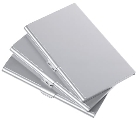 Xthrotsenk 3Stück Visitenkartenetui Visitenkarten Etuis Aluminiumlegierung | Visitenkartenhalter für Männer Frauen Slim Visitenkartenbox Kreditkarten Organizer